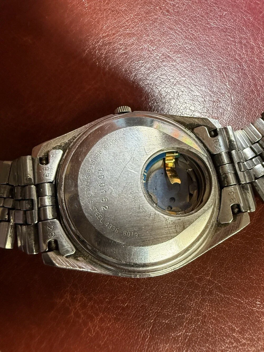 Vintage Seiko Quartz Day Date Men’s Watch Japan A336-8019 Parts Repair